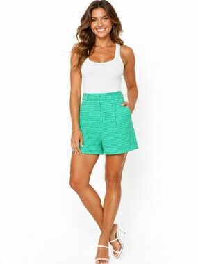 Talbots Green Patterned Cotton Bermuda Shorts(Size:12)